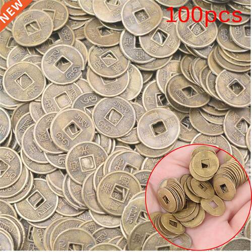 100Pcs Chinese Ancient Feng Shui Lucky Coin Dragon and Phoen
