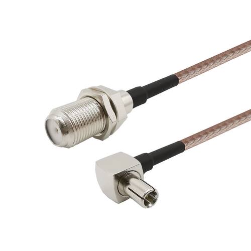 1Pcs Right Angle TS9 Male to F Female RF Coaxial Connector R