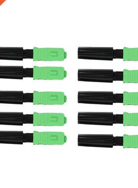 10pcs Ftth Embedded Quick Connector SC/APC Green Plastic Fib