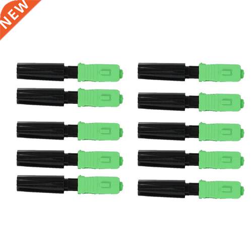 10pcs Ftth Embedded Quick Connector SC/APC Green Plastic Fib