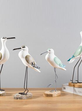 2pcs Modern Sea Bird Seagull Ornament Figurine Statue Model
