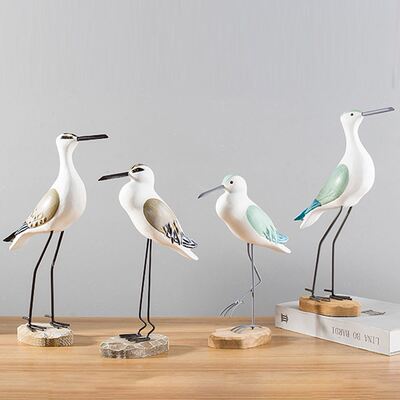2pcs Modern Sea Bird Seagull Ornament Figurine Statue Model