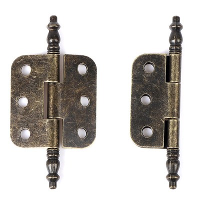 2PCS Antique Bronze Crown Head Hinge 6 Holes Jewelry Gift Bo