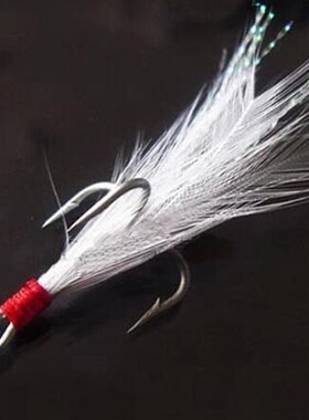 20PCS Three Hook Fish Fly Lure Bulk Feather Treble Hooks Bai