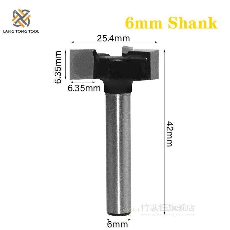 35mm shank 3 teeth t-slot router bit milling straight