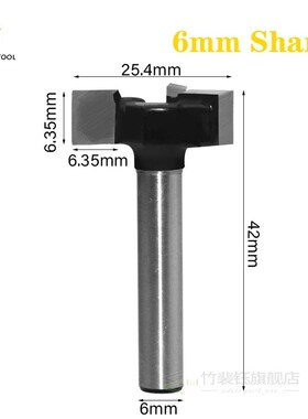 6mm/6.35mm Shank 3 teeth T-Slot Router Bit Milling Straight