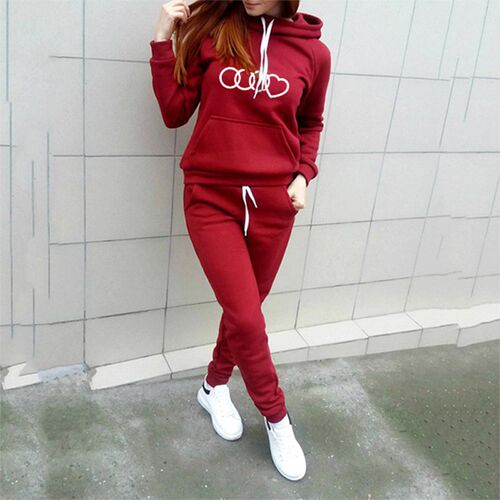 Two Piece Set Tracksuit Women Top+Pant Suits Hoodie Pullover