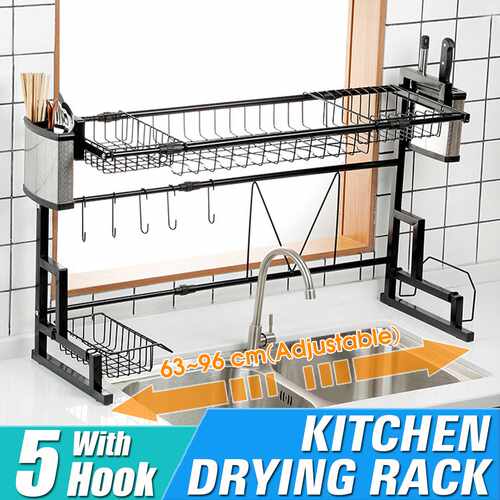 6~96 cm Adjustable The Sink Stainless Steel Kitchen Rack Di