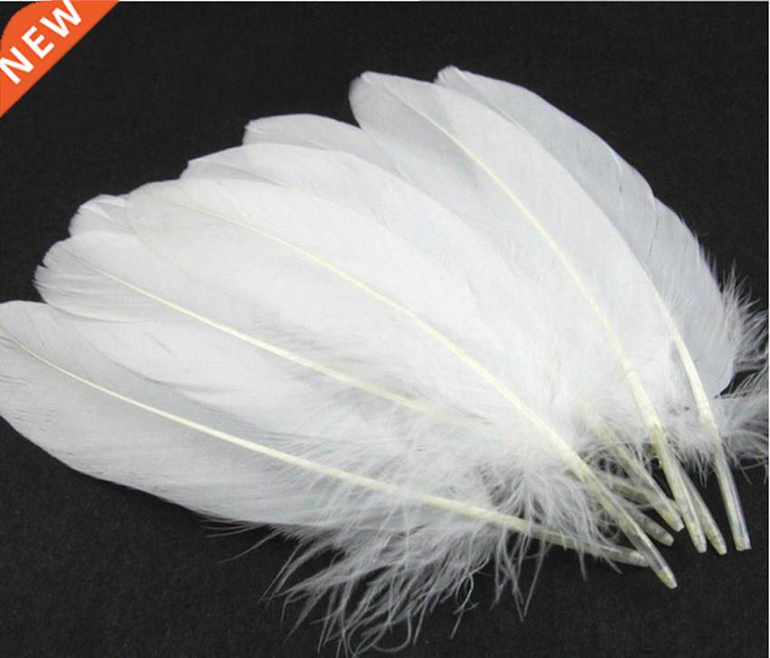 50pcs White Beautiful Large Goose Feathers 15-22cm / 5.91图片