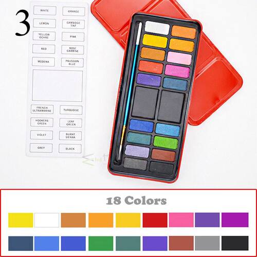 12/18/24 Colors Professional Solid Watercolor Paints With br