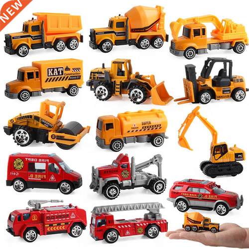 5/6pcs Alloy Diecast Engineering Car Models Fire Fighting Tr