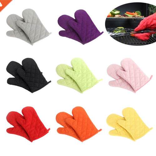 Grid Kitchen Heat Resistant Cotton Glove Microwave Oven Pot