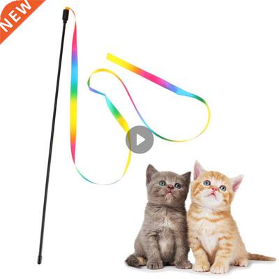 Rainbow Cat-teaser Stick Interactive Toy Double-sided Rainbo