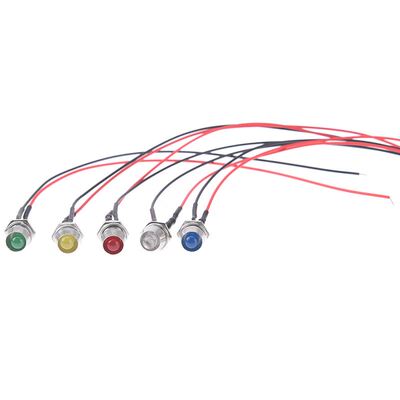 8mm Signal PiLightMetal Round Indicator LED Colourful Red Bl