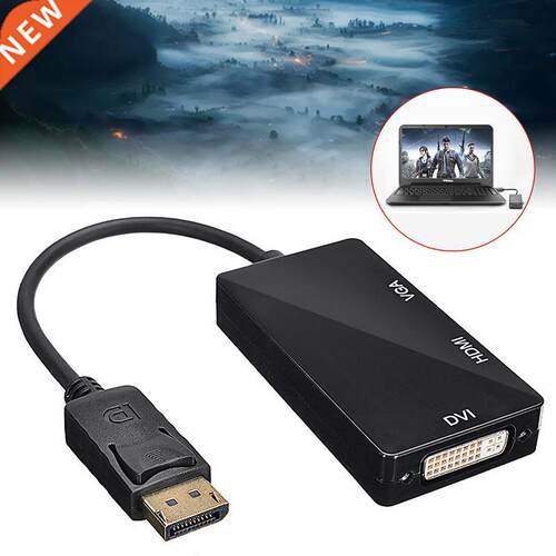 DP to HDMI DVI VGA Converter 3 in 1 DP Display Port Converto