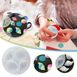 DIY Glittering Shell Conch Crystal Epoxy Mirror Handmade