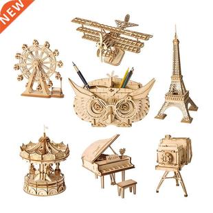 Robotime DIY 3D Wooden Puzzle Toys Assembly Model Toys Plane