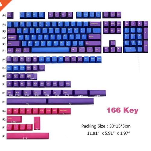Setaria 166 Keys Cherry Profile Keycap Double Shot Thick PBT