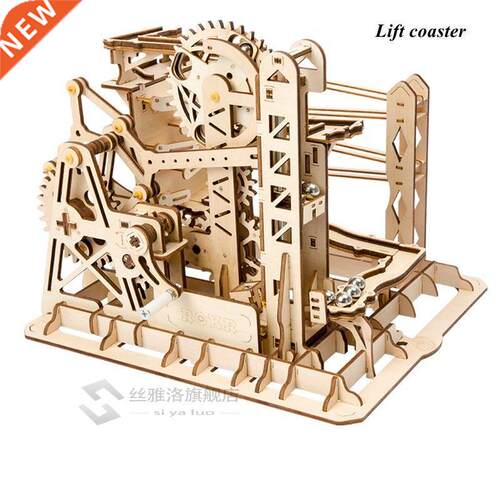 Rokr 4 Kinds Mrble Run DIY Wterwheel Wooden Model Buildin