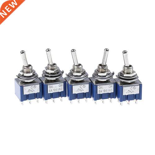 5Pcs 6 Pins 2 Positions Toggle Switch 6A 125VAC 6 Pin DPDT O