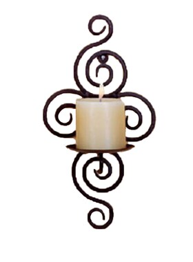 Home Candlestick Holders Handmade Iron Hanging Wall Sconce C