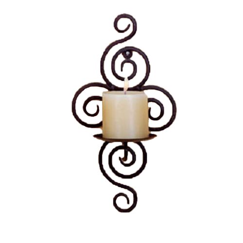 Home Candlestick Holders Handmade Iron Hanging Wall Sconce C