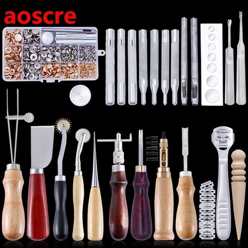 Leather Craft Punch Tools Kit Stitching Carving Working Han