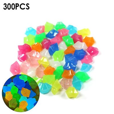300pcs 14mm Luminous Stones Glow In The Dark Pebbles Glow Gr