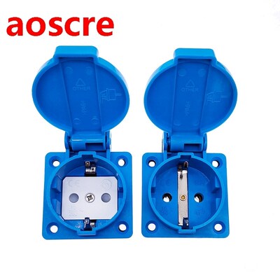1PCS SCHUKO waterproof socket industrial black blue waterpro