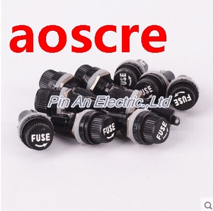 10pcs/lot 5*20mm glass fuse holders 5x20 black insurance tub