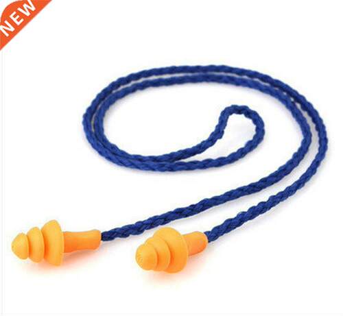 10Pcs Soft Slcone Corded Ear Plugs Ears Protector Reusable