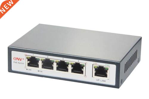 5 Port Switch, 4 Port AT PoE Ports and One Ethernet Uplink 1