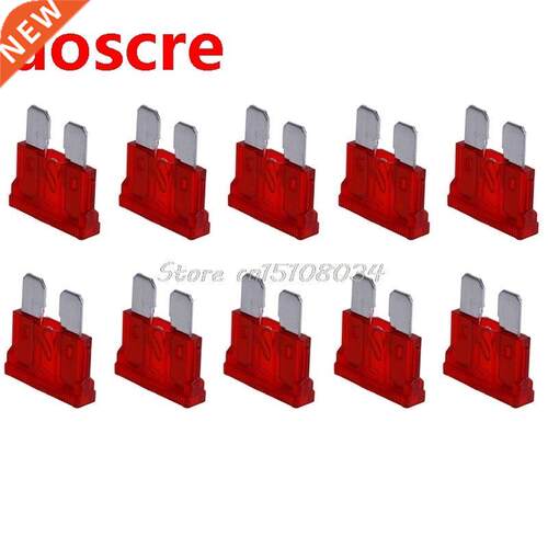 10Pcs Blade Fuses andard 10AMP Red 10A Flat Fuse Car Motor
