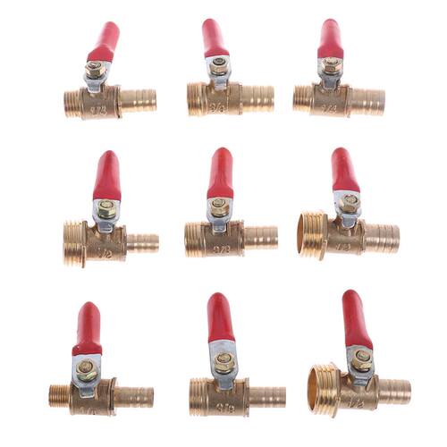 Copper Ball Valve 8 12mm Hose Barb 1/8		 1/2		 1