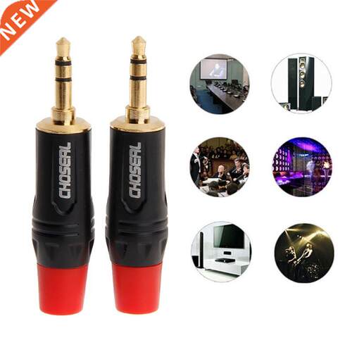 2PCS 3.5mm MicrophoPlug Audio Connector Stereo Male Plug Pla
