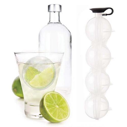 Ice Box Ice Ball Mold Ice Tray Mold 4 Grids Round Ice Cube M