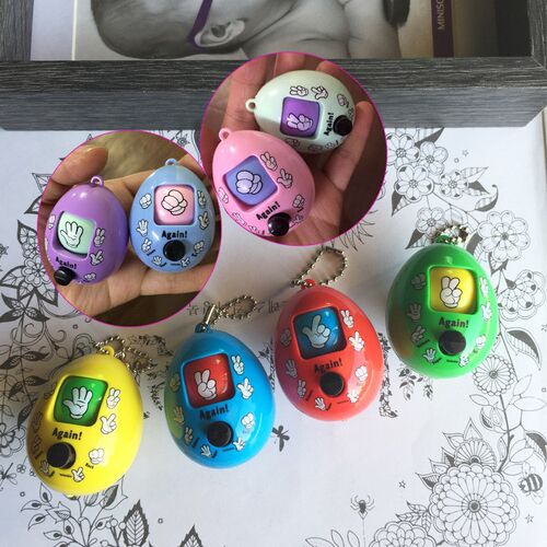 Family Game Rock Paper Scissors Play Toy Keychain Scissor Pa