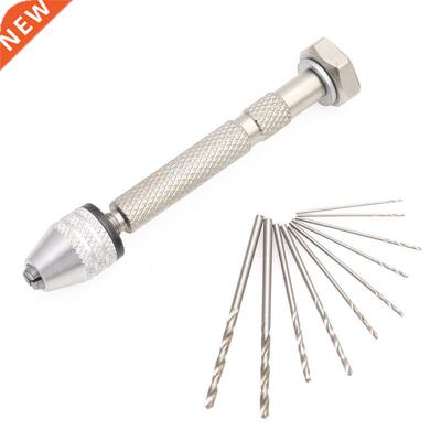10pcs Twist Drills Rotary Tools +0.3-3.4mm Hand Chuck H02