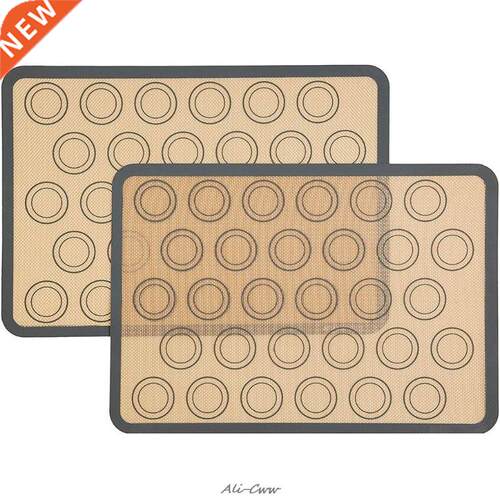 2pcs Non Stick Silicone Dough Macaroon Tray Oven Baking Fond