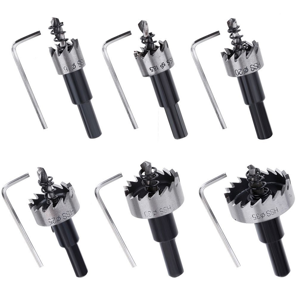 6 Pcs 16-35MM HSS High Speed Steel Hole Saw Tooth Cutter Dri