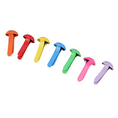 Set of 200 Mini Parisian fasteners multicolor paper craft St