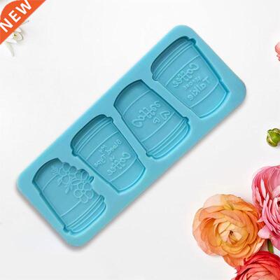 Epoxy Resin Mold Tray Four Coffee Cups Casting Silicone Moul