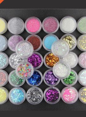 34 Colors Resin Pigment Mica Powder Glitters Sequains Flashi