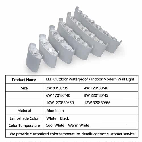 LED Wall Lamp DIY Colors IP65 Outdoor Waterproof Gden Ligh