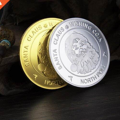 Santa Claus Medallion Three-dimensional Metal Gold-plated De