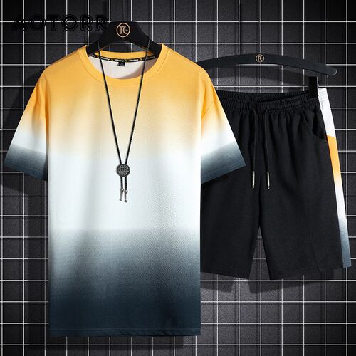 Oversize Men's T-shirt Shorts Set Summer Sports Clothes Spor