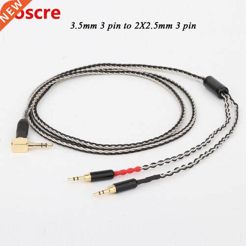 Preffair Headphone cable 3.5mm Right angled Male to Dual 2.5