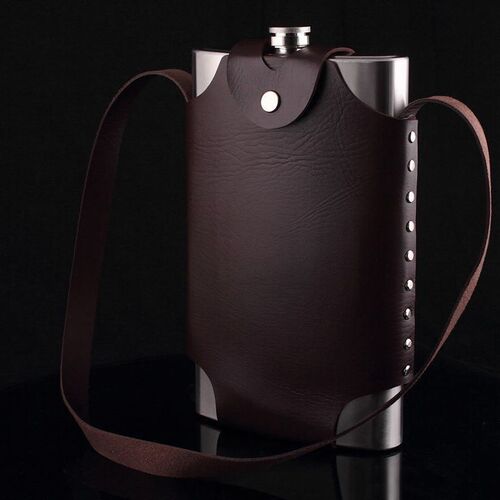 1pc 64oz/1800ml Outdoor Portable Flagon Wine Pot Metal
