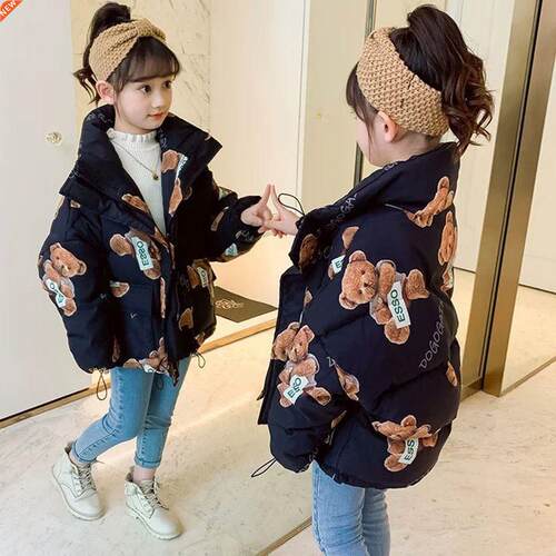 Fashion Girls Boys Bear Down Jackets Warm Coats Letters Oute
