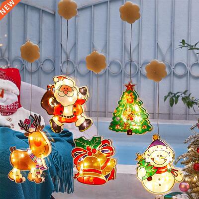 Santa Claus Led Sucton Cup Wndow Hangng Lghts Chrstmas